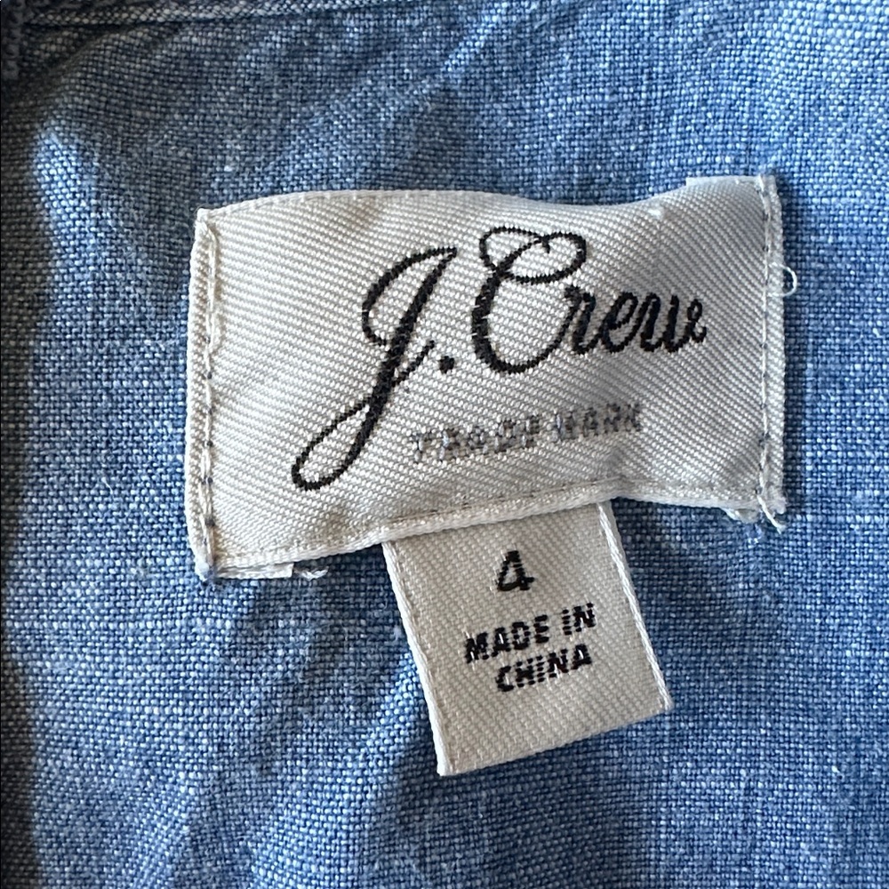 J CREW CHAMBRAY RUFFLE DENIM DRESS SIZE 4 - Picture 10 of 11